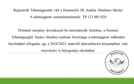 REGISZTRÁLT TEHETSÉGPONT